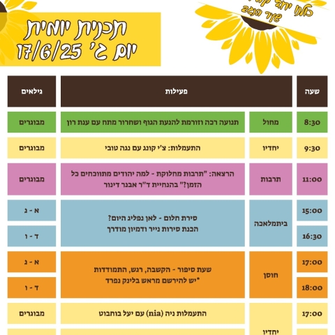 אתכם בכל מקום - פעילויות הפגה בזום להיום, יום שלישי 17.6 -